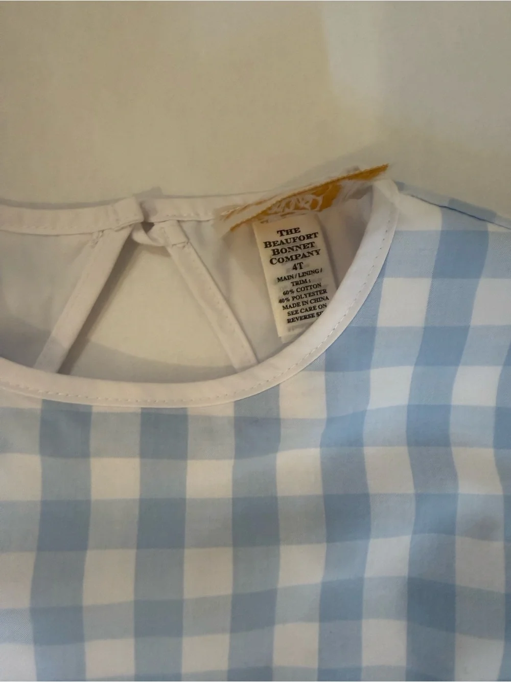 The Beaufort Bonnet CompanyBlue Gingham Kids Bib Set - Smock and Bloomers
